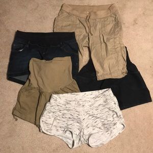 FIVE pairs of maternity shorts